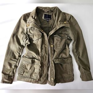 Banana Republic Petite Classic Utility Jacket, Green, Size XXS